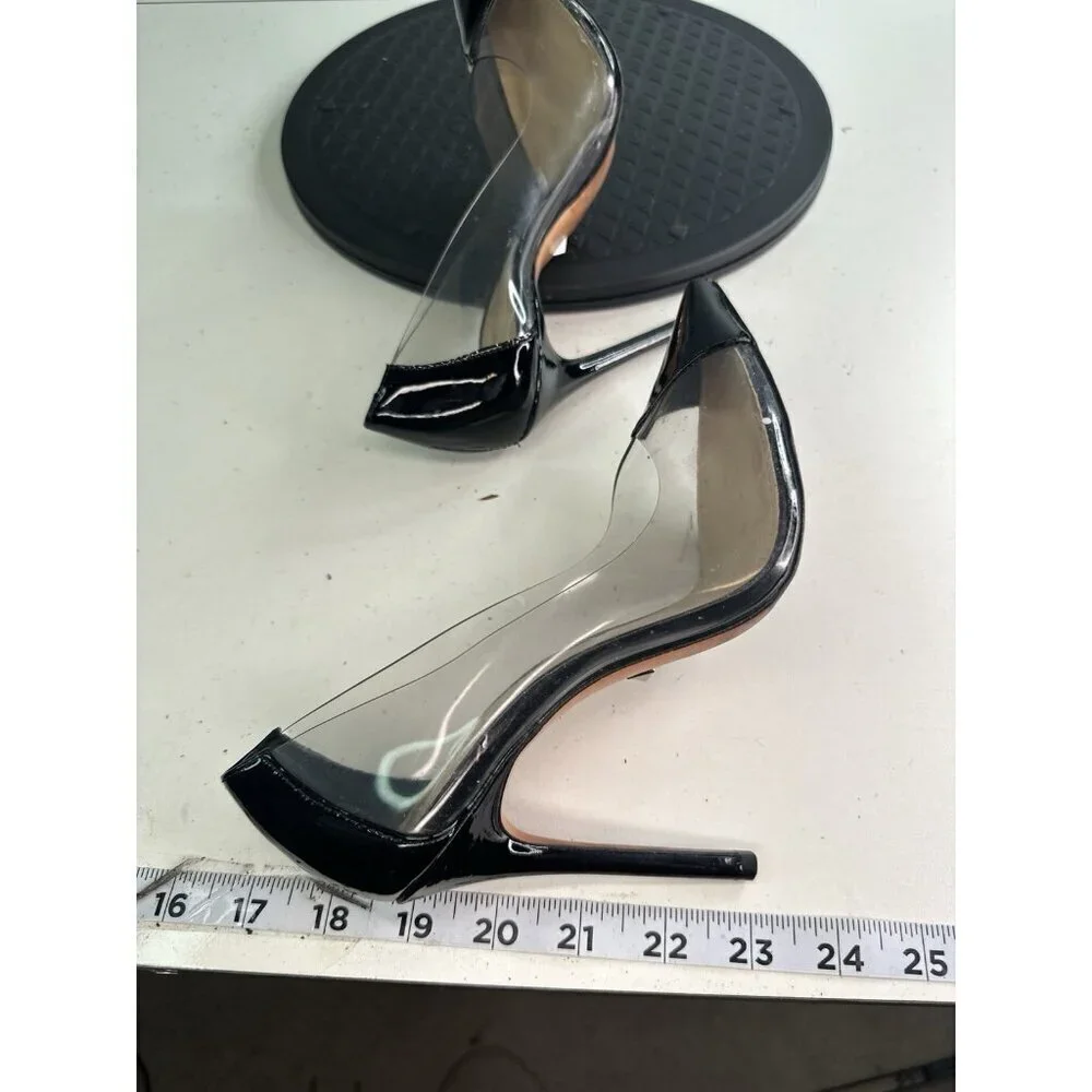 Schutz Cendi High Heel Women Dress Black Clear Pumps Shoes Size 6B